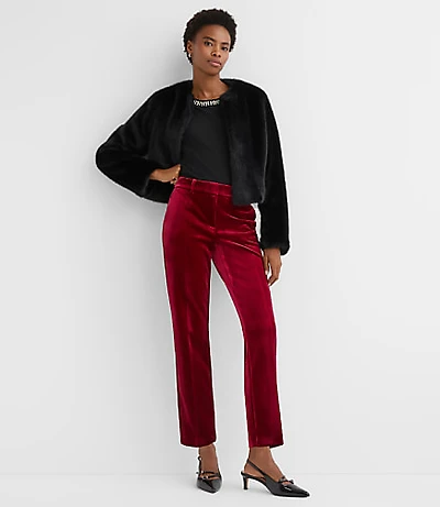 Petite Riviera Slim Pants Velvet