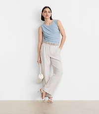 Petite LOFT Versa Mesh Ruched Tank Top