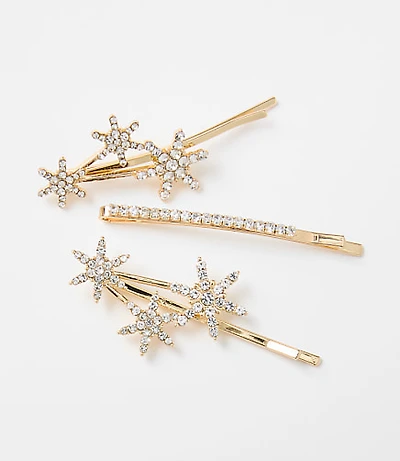 Pave Star Bobby Pin Set
