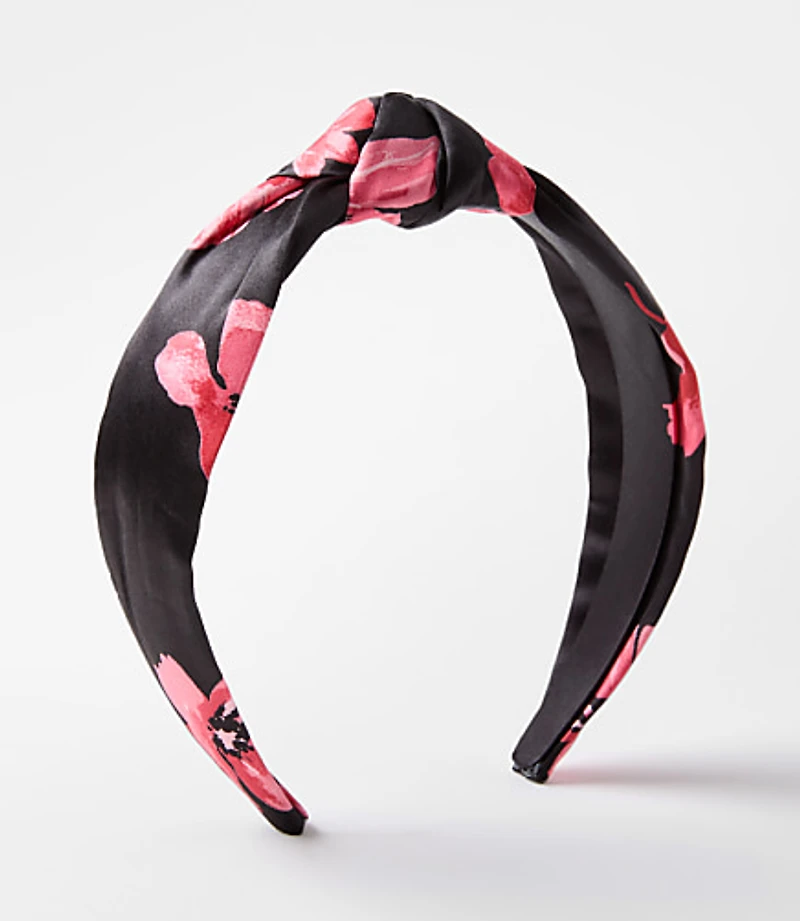 Floral Satin Knot Headband