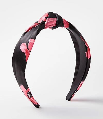 Floral Satin Knot Headband