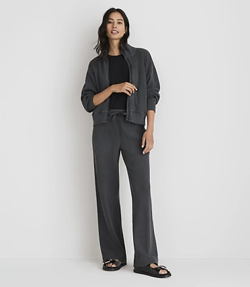 Petite Lou & Grey Garment Dyed Waffle Wide Leg Pants