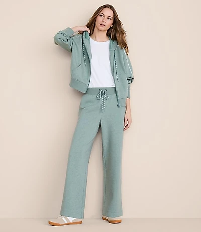 Lou & Grey Heathered Elite Fleece Wide Leg Sweatpants