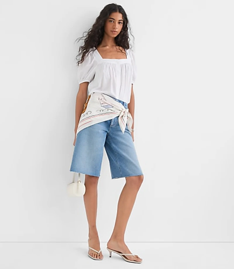 Puff Sleeve Square Neck Blouse