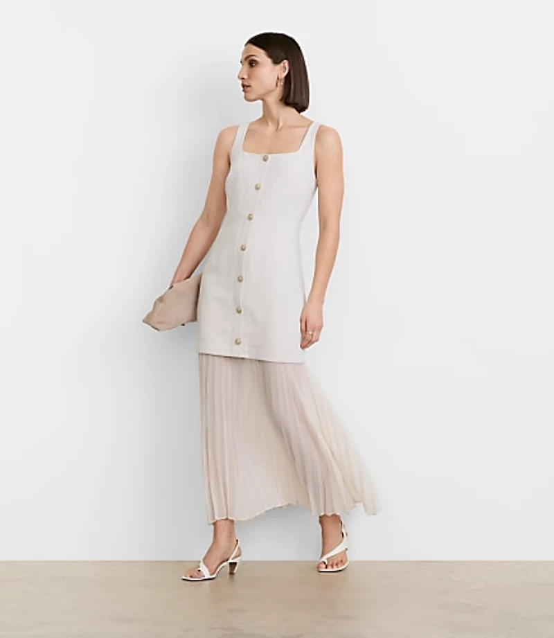 LOFT Versa Crepe Drape Mixed Media Maxi Dress