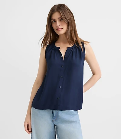 Shirred Button Shell