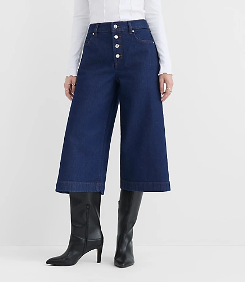 Rivete Curvy High Rise Gaucho Jeans in Nova Wash