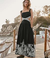 Petite LOFT Beach Casablanca Cutout Maxi Pocket Dress