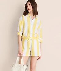 Lou & Grey Striped Linen Cotton Shorts