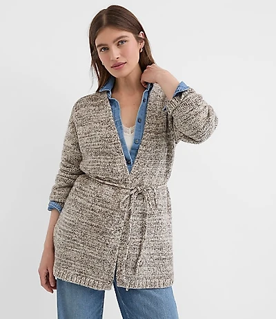 Marled Belted Cardigan
