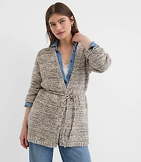 Marled Belted Cardigan