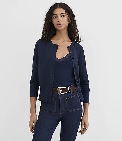 Petite Modern Crew Neck Cardigan