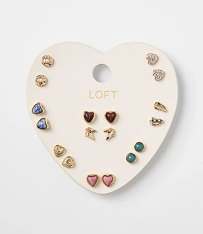 Heart Stud Earring Set