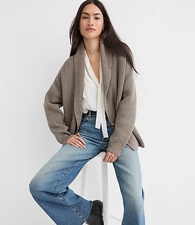 Ribbed Double Breasted Cardigan