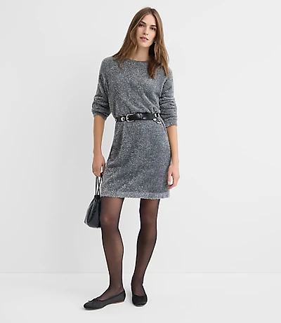 Tinsel Fuzzy Mini Sweater Dress