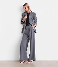 Tall LOFT Versa Seasonless Stretch Double Pleat Wide Leg Pants Heather