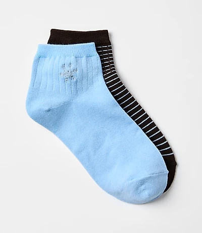 Snowflake & Stripe Ankle Sock Set