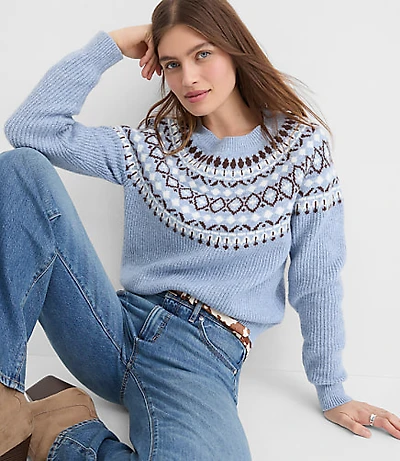 Petite Fair Isle Ribbed Sweater