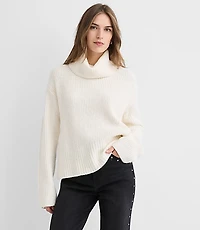 Petite Cuffed Ribbed Mock Neck Sweater