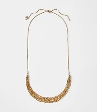 Multistrand Chain Pull Tie Necklace