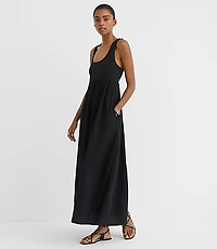 LOFT Beach Triple Cloth Mixed Media Maxi Pocket Dress