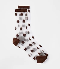 Dotted Ruffle Crew Socks