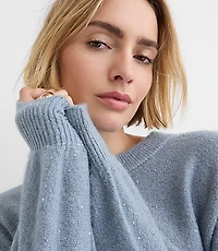 Petite Floral Sequin Blouson Sweater