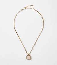 Mother Of Pearl Square Double Chain Necklace