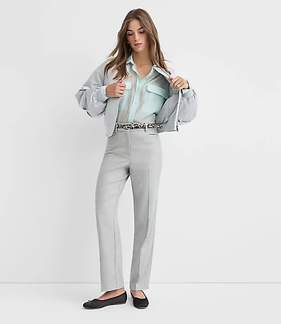 Petite Parker Straight Pants in Shimmer Herringbone