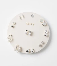 Pearlized Sparkle Stud Earring Set