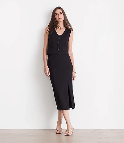 Petite LOFT Versa Ponte Pocket Vest