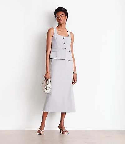 Petite LOFT Versa Seasonless Square Neck Pocket Vest