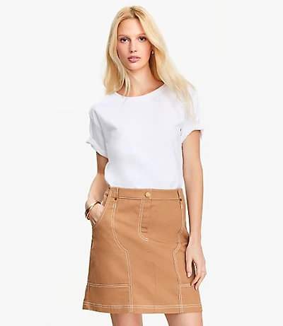 Petite Utility Mixed Media Pocket Mini Dress