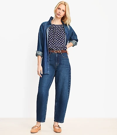 Tall High Rise Barrel Jeans in Authentic Dark Wash