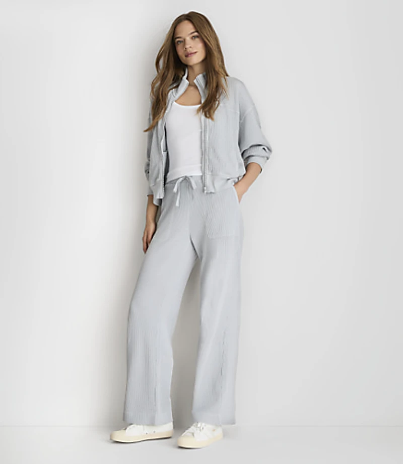 Lou & Grey Garment Dyed Waffle Wide Leg Pants