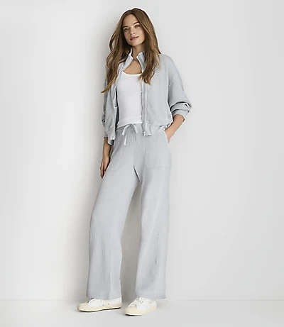Lou & Grey Garment Dyed Waffle Wide Leg Pants