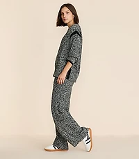 Petite Lou & Grey Colorblock Wide Leg Sweater Pants