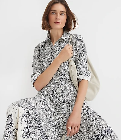 Petite Paisley Midi Shirtdress