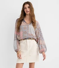 Denim Carpenter Mini Skirt Ivory