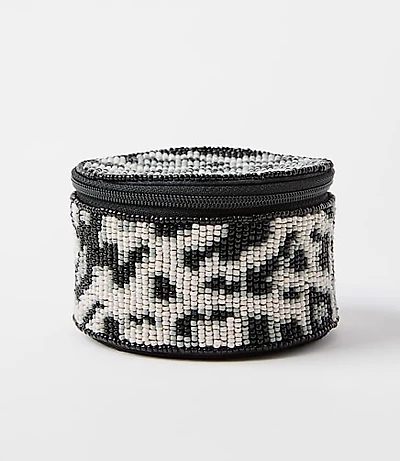 Snow Leopard Beaded Jewelry Box