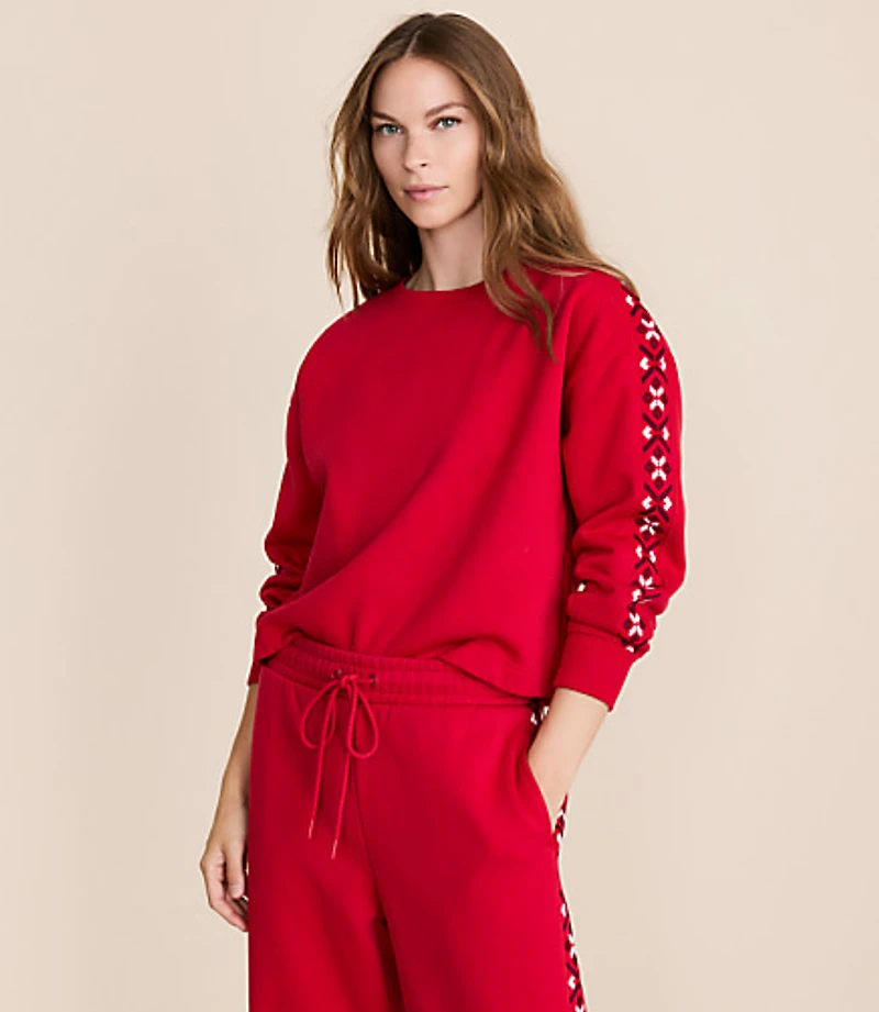 Lou & Grey Fair Isle Elite Fleece Dolman Sweatshirt