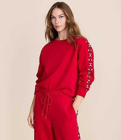 Lou & Grey Fair Isle Elite Fleece Dolman Sweatshirt