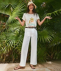Rivete High Rise Wide Leg Crop Jeans White