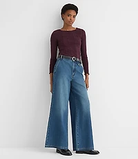 Petite High Rise Trouser Jeans Vintage Mid Wash