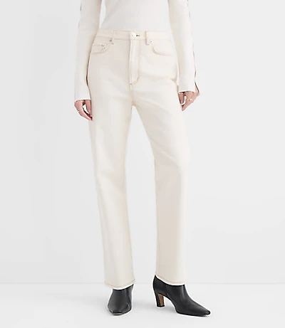 Rivete Curvy High Rise Straight Jeans Ivory