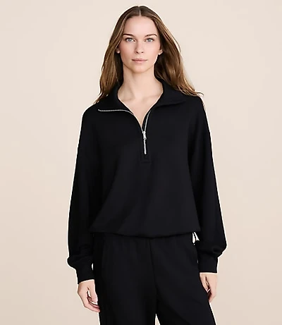 Lou & Grey Cinched Scubasoft Half Zip Top