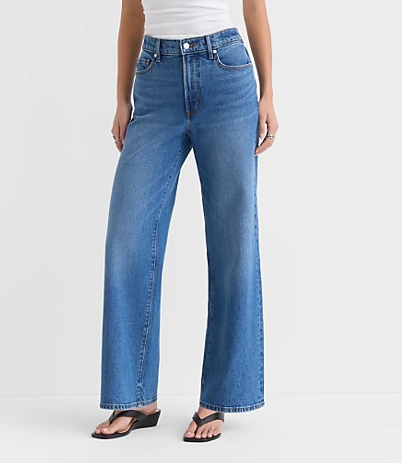 Rivete Curvy High Rise Wide Leg Jeans Vintage Dark Wash