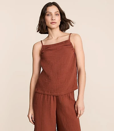 Lou & Grey Ruched Triple Cloth Tank Top
