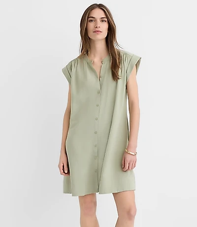 Shirred Mini Pocket Dress