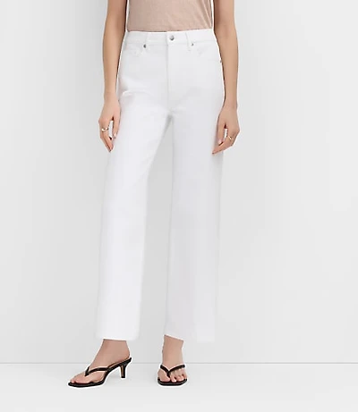Rivete Curvy High Rise Wide Leg Crop Jeans White